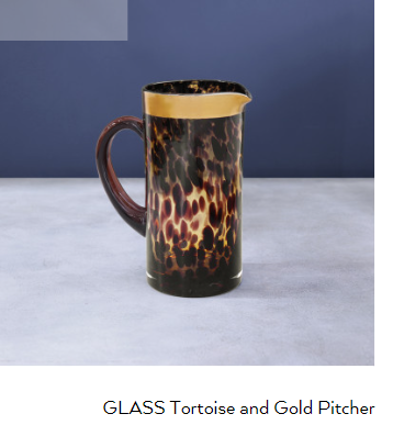 Beatriz Ball GLASS Tortoise and Gold Pitcher