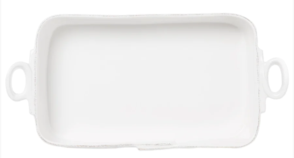Vietri LASTRA WHITE RECTANGULAR BAKER