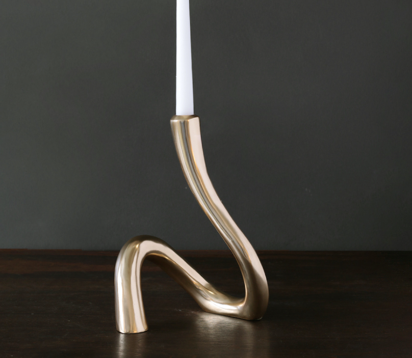 Beatriz Ball SIERRA MODERN Serpente 11" Candlestick (Gold)