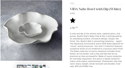 Beatriz Ball Nube Bowl with Dip White