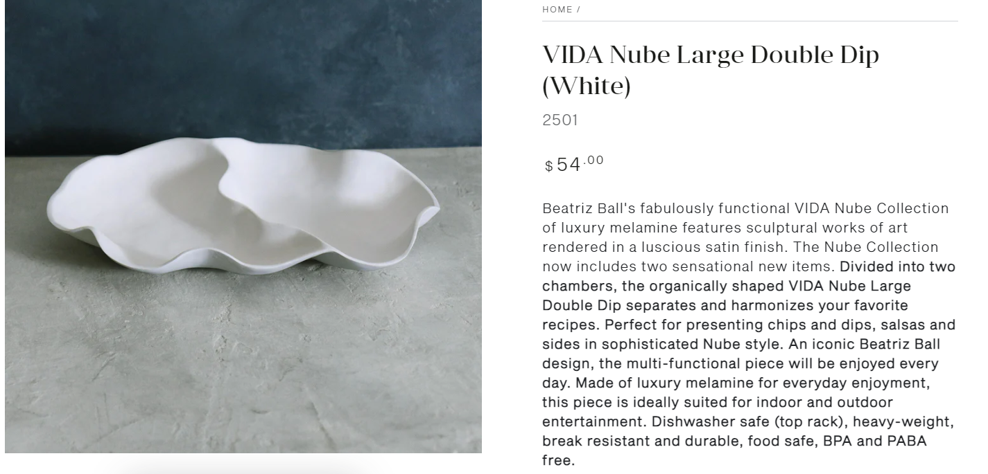 Beatriz Ball Vida Dube Large Double Dip White