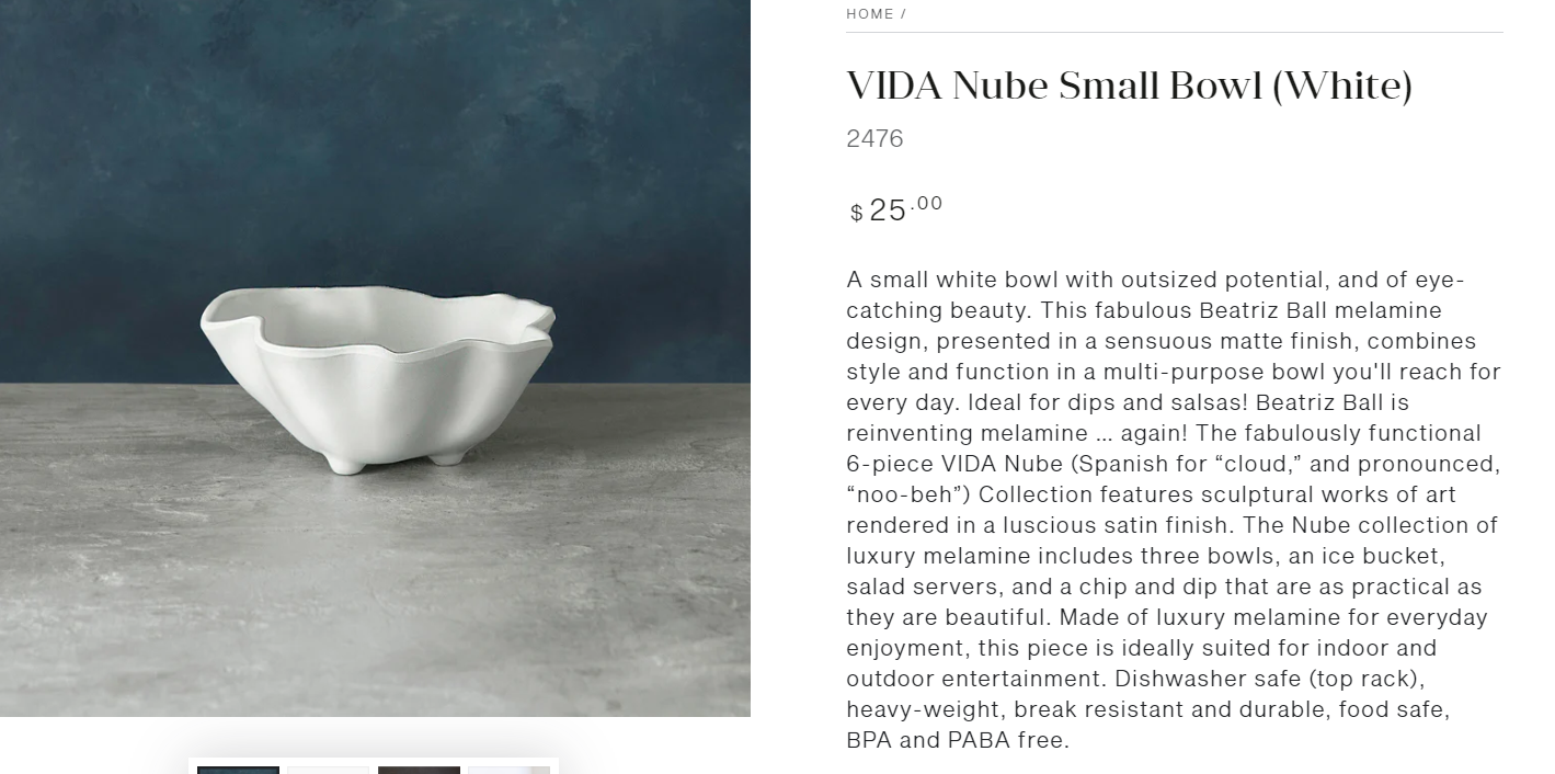 Beatriz Ball Vida Nube Small Bowl White