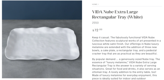 Beatriz Ball Vida Nube Extra Large Rectangular Platter White