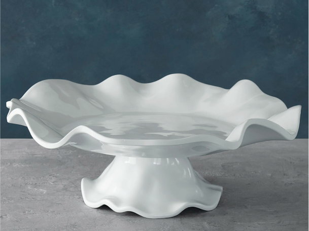 VIDA Havana pedestal cake plate white