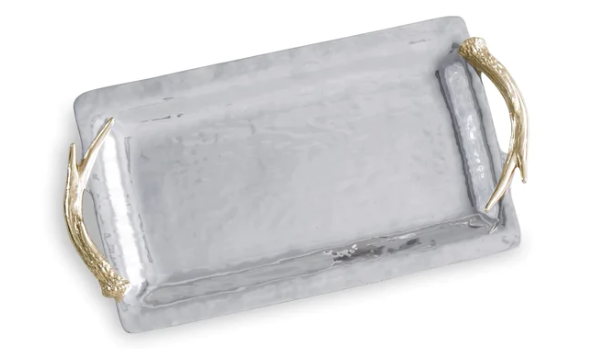 Antler Emerson Long Rectangular Tray with Gold Handles