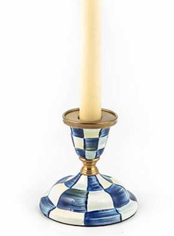 Mackenzie Childs Royal Check Short Candlestick