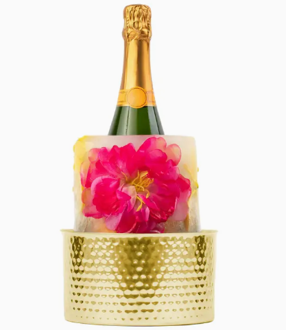 Glasi - Gold Ice Mold Hammered Stainless Steel Wine Chiller