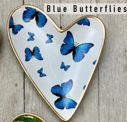 Decoupage Ceramic Heart Dish