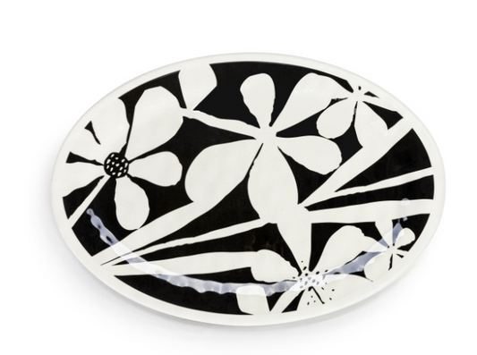 Bold Floral Large Melamine Oval Platter