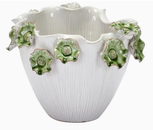 Green Lily Flowers Design Vase