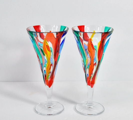 Jazz Italian Crystal Wine Glasses, Sold Individually
