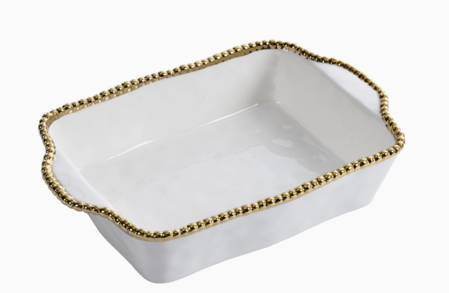 Pampa Bay Rectangular Baking Dish - Gold Beads
