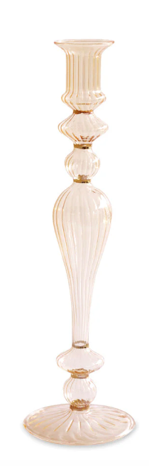 Beatriz Ball GLASS Cambridge Josephine 13.5" Candlestick Holder Set of 2 (Champagne and Gold)