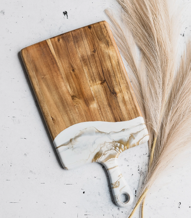 Lynn & Liana Resin Cheese Board / Charcuterie Board - Medium 8" X 16"