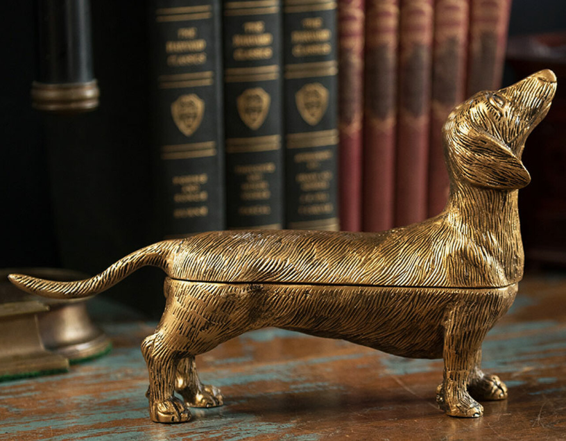 Brass Finish Dog Storage Box