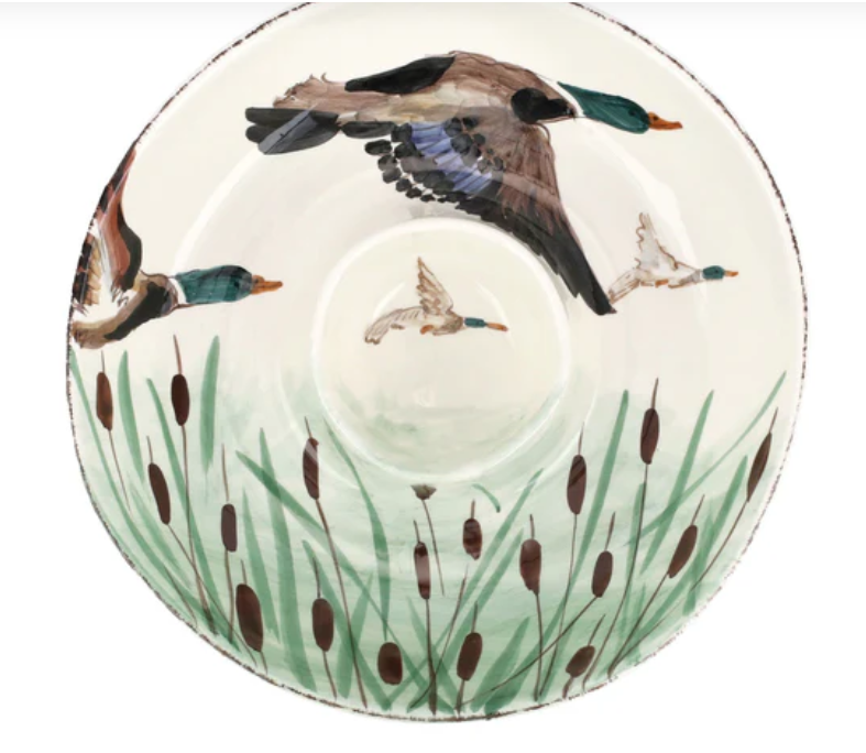 Vietri Mallard Chip and Dip Bowl