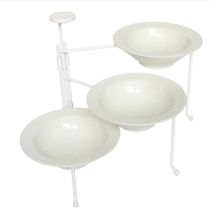 Nora Fleming 3 Tier Display with 3 bowls