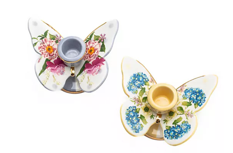 MacKenzie- Childs Set of 2 Butterfly Candle Holders