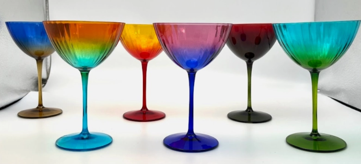 Giotto Venetian Glass Champagne Coupe - Set of 6