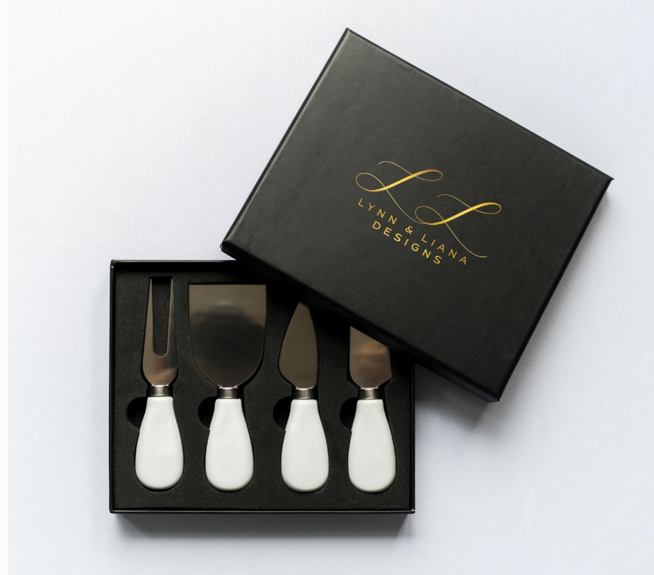 Cheese Knife and Spreader Set with Gift Box (Set of 4)