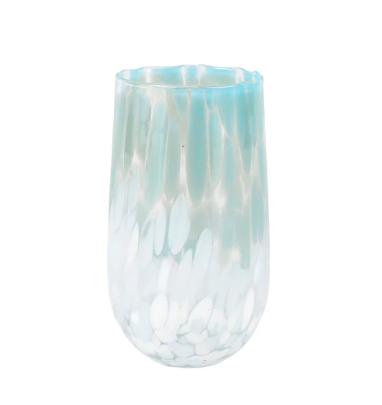Vietri Nuvola Light Blue and White Wine Glass