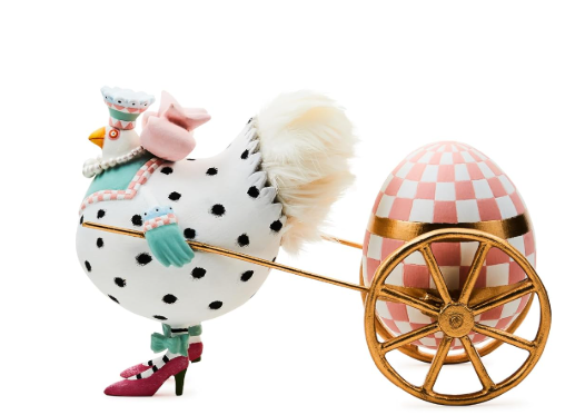 patience brewster speckled chicken egg cart