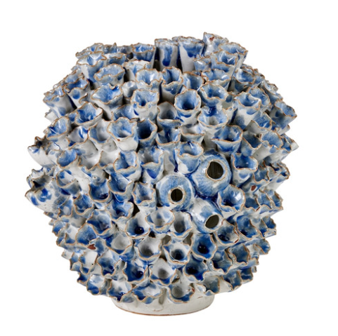 Blue and White Coral Vase