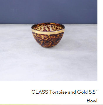 Beatriz Ball GLASS Tortoise and Gold 5.5" Bowl