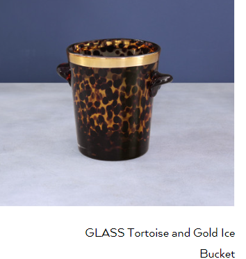 Beatriz Ball GLASS Tortoise and Gold Ice Bucket