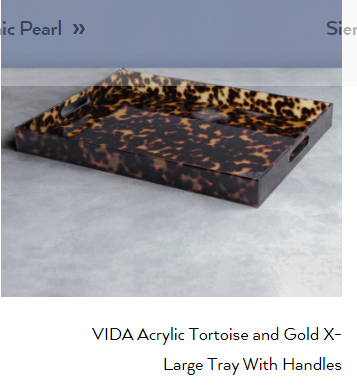 Beatriz Ball VIDA Acrylic Tortoise X-Large Tray With Handles