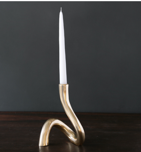 Beatriz Ball SIERRA MODERN Serpente 8" Candlestick (Gold)