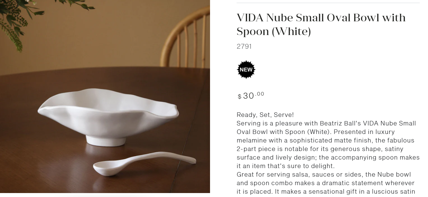 Beatriz Ball Vida Nube Small Oval Bowl with Spoon White