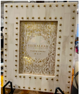 SHIRALEAH MANSOUR STUDDED 5" X 7" GALLERY FRAME, IVORY