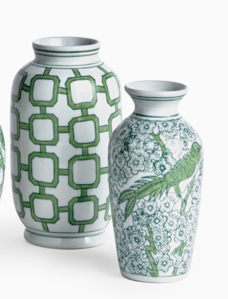 Napa Home Set of Green White Vases Set of 2