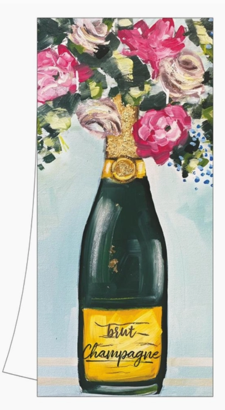 Kitchen Towel-Champagne Et Fleurs