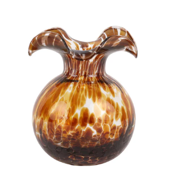 Vietri Hibiscus Glass Brown Tortoiseshell Bud Vase Regular price