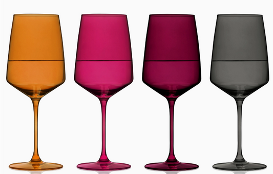 Viski Reserve Nouveau Crystal Wine Glasses - Sunset - Set of 4