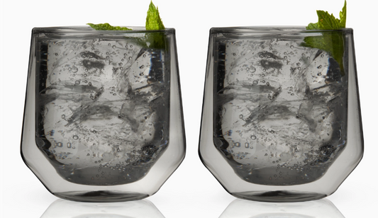 Aurora Double Walled Glass Tumblers - Smoke - Set of 2